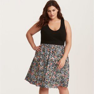 Floral Print Bar Back Tank Dress by Torrid